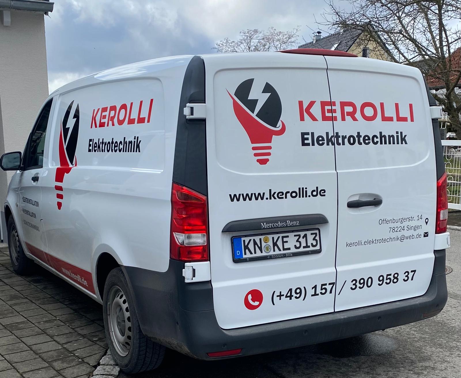 Firmenfahrzeug von Kerolli Elektrotechnik in Singen